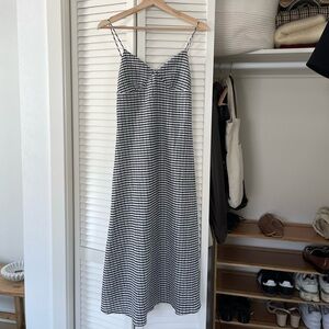 Mango Vichy Check Midi Dress